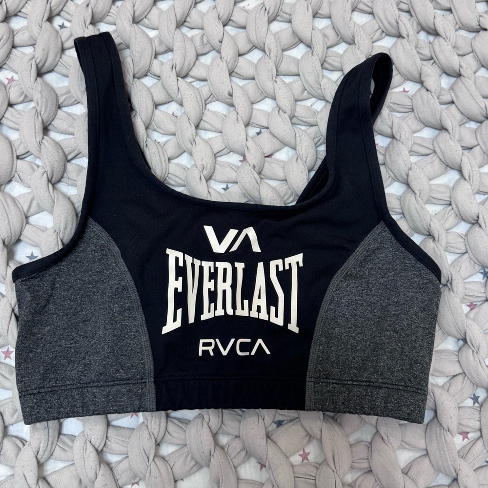Everlast x RVCA Women's Black & Charcoal Sports Bra